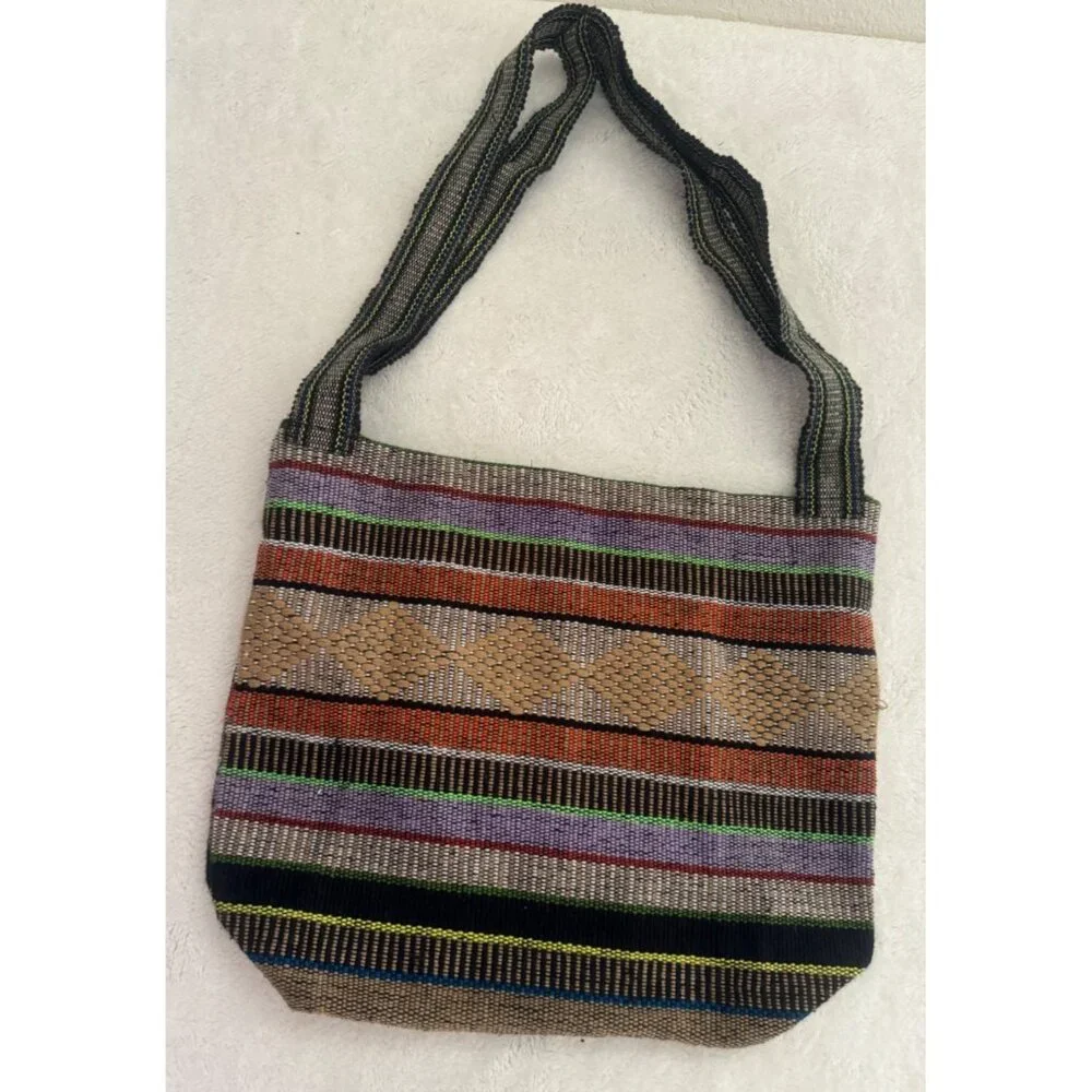 Lillo Mexican Poncho Style Shoulder Bag Colorful‎ Drug Rug Boho Surf Beach Tote